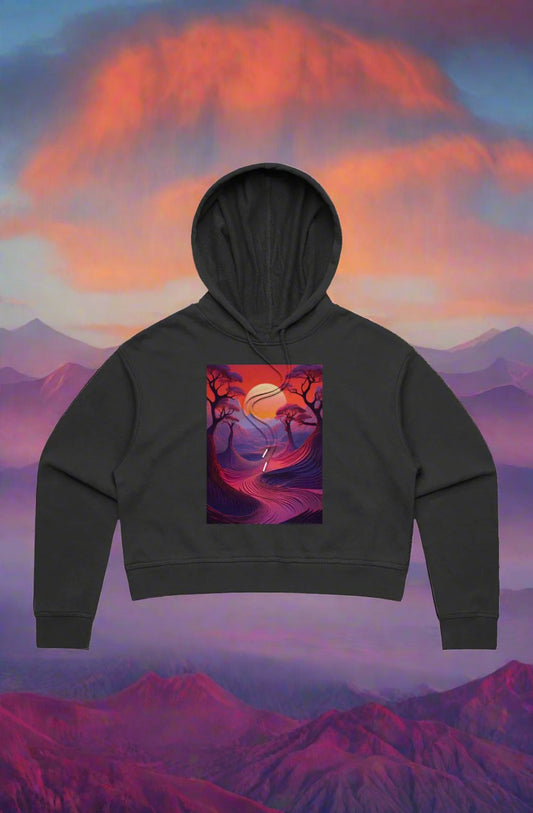 LWLSS Purp Hills Crop Hoodie